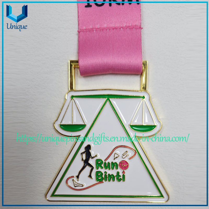 Custom 3D Gymnast Football Soccer Running Finisher Run Champion Custom Sport Metal Alloy Enamel Logo Marathon Competition Medallas Awards Medals with Ribbons