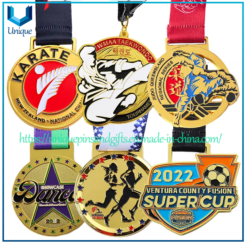 Factory Custom 3D Sport Metal Medal Gold Silver Bronze Military Medal Judo Taekwondo Running Marathon Football Soccer Basketball Karate Medals