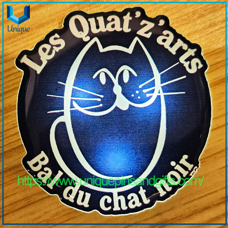 Custom Activity Logo Colorful Acrylic Luminous Chest Badge with LED Flashing Badge