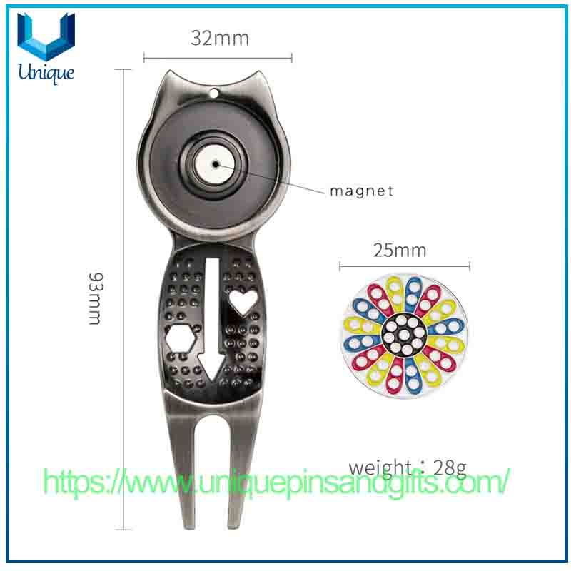 Custom Design Blank Logo Golf Green Tee Metal Ball Marker Ball Tee Coin Golf Cub Accessories