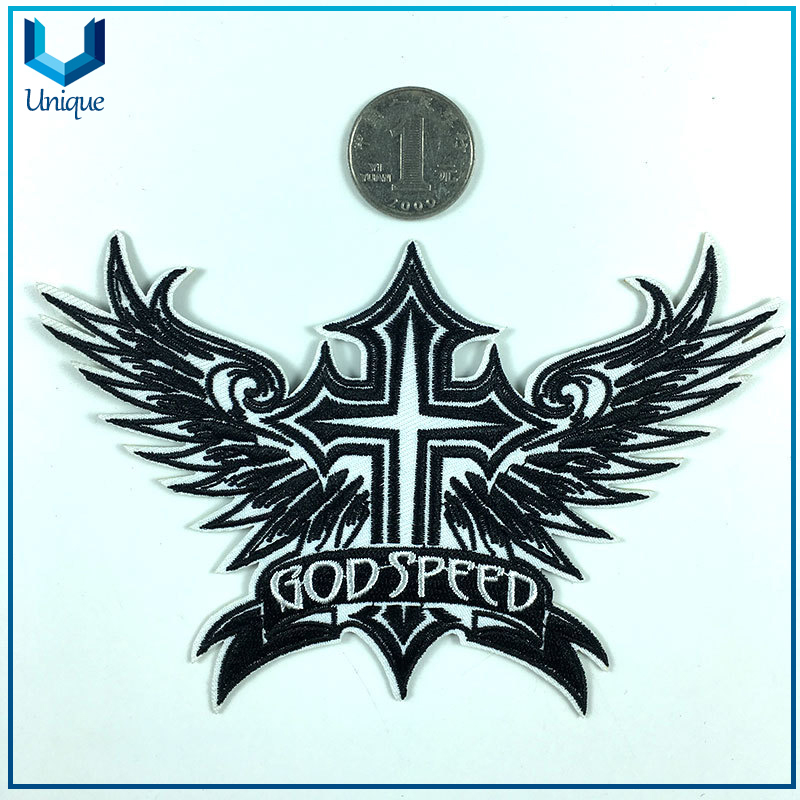 High Quality Wholesale Iron on Embroidery Patches, Iron on Police Embroidery Badge, Customize Design Embroidery Garment Label 