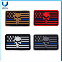 Rubber Patch for Uniform, Customize Flag Rubber Badge for Police Garment, PVC Rubber Label with Vercro Backing