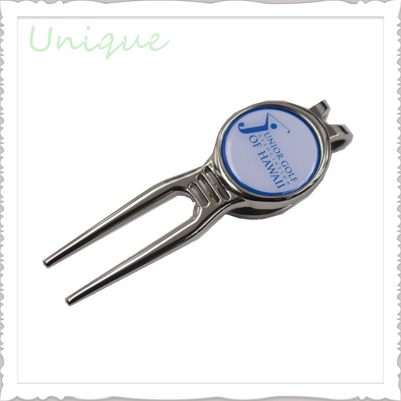  Cheap Custom Golf Divot Repair Tool Cigar Holder w/ Printing Ballmarker with Epoxy in Set, Wholesale Retractable Blank Metal Divot Tool in Cusomize Logo