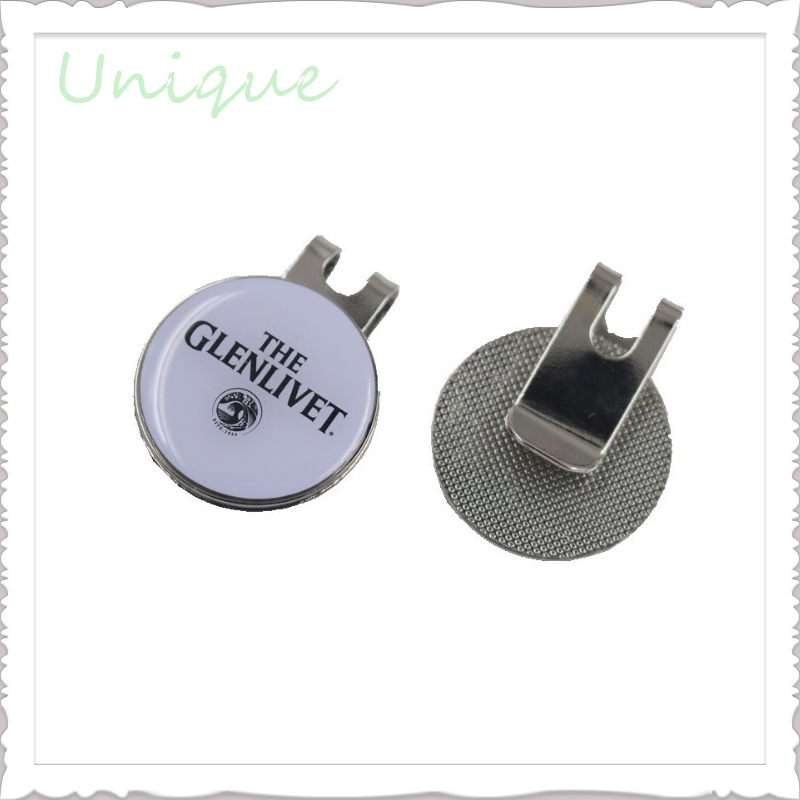 Golf Hatclip with Golf Ballmarker in Set, Customize Logo Round Round Golf Club hatclip with Golf Ballmarker with Epoxy