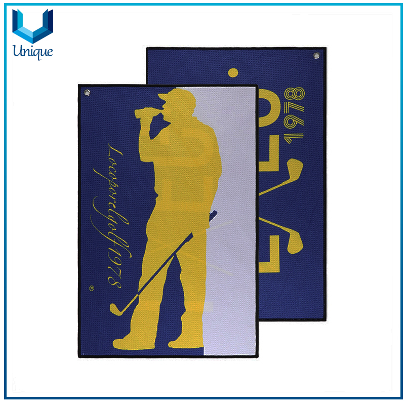 Microfiber Waffle Sport Golf Towel with Customized Logo,Golf Gift Towel with Embroidered Logo for Promotional Gifts