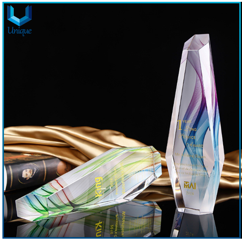 Customize Trophy Factory,k21cm, 24cm, 26cm Height Crystal Trophy, Dancing Trophy, Sport Award Trophy, Fancy Design Colorful Trophy Cup