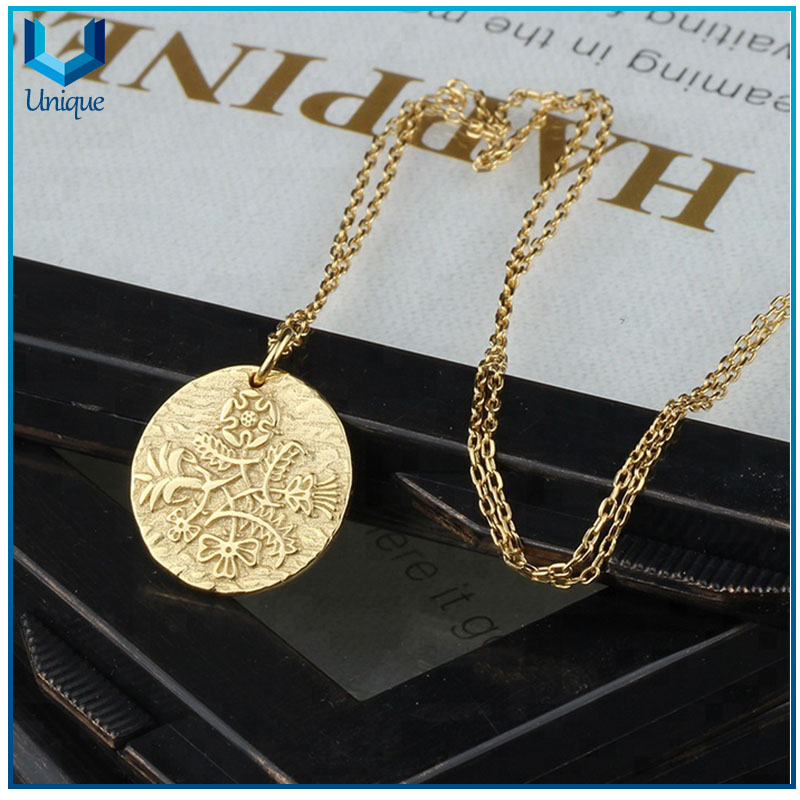 custom pendant maker,engraved silver necklace,custom logo Coin pendant gold, 925 silver hip hop pendants