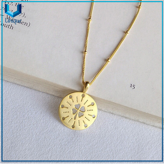 Custom Design 925 Sterling Silver Charm Round Coin Pendant, Factory Custom made Hollowout Necklace w/ Gold Plating