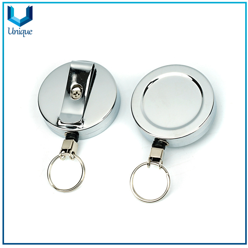 High Quality Metal Badge Reel with Keychain, Customize Printing Logo with Epoxy Badge Reel for Office stationery