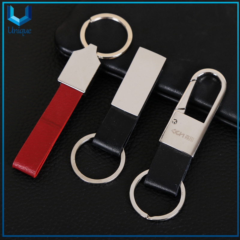 Manufacturer Custom Personalized Designer Logo Sublimation Blank 3D Metal Leather Keyring Keychain,Custom Leaher Keychain for Car