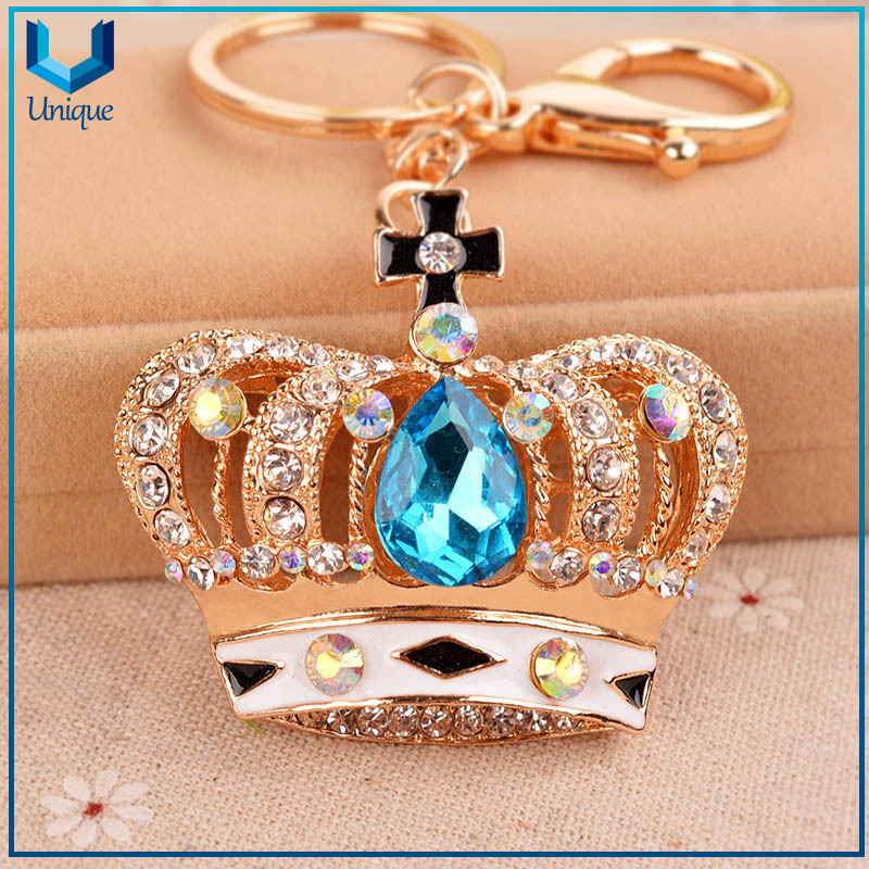 Crystal Decorated Tiger Keychain, Popular Promotional Gifts Keychain with Rhinestone, Wholesale Metal Keychain for Best Sell