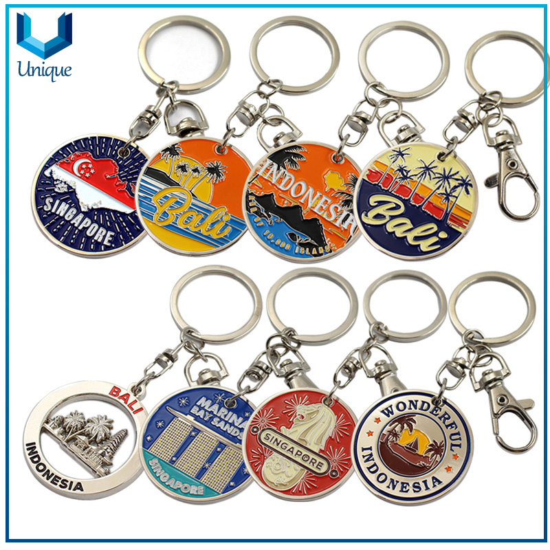 Metal Keychain with Printing Trolley Lock Token Coin, Customze Logo Token coin Keyring for Promotional Gifts