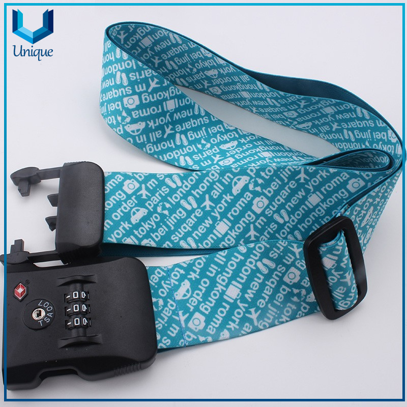 Travel Accessories Lock Buckle for Luggage, Personalized Polyester Luggage Strap Suitcase Belt in Customize Design