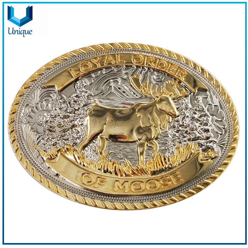 Metal Crafts Fashion Accessories, Two Tone Plating 3D Metal Buckles, Garment Accessories Heavy Duty Belt Buckle for Promotional Gifts
