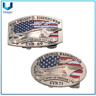 Customize USS CVN69 CVN73 3D Navy Military Buckle, China Wholesale Wedding Metal Buckle for Gifts