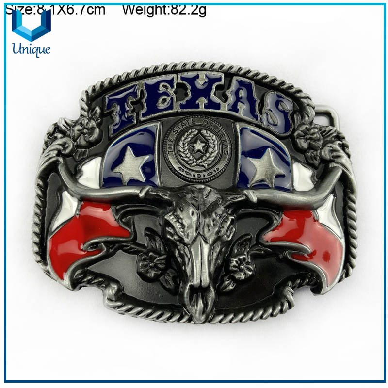 OEM Zinc Alloy Custom 3D Logo Belt Buckle,Cow Head 3D Logo Antique plating leather Belt Buckle, Fashion Wedding buckle