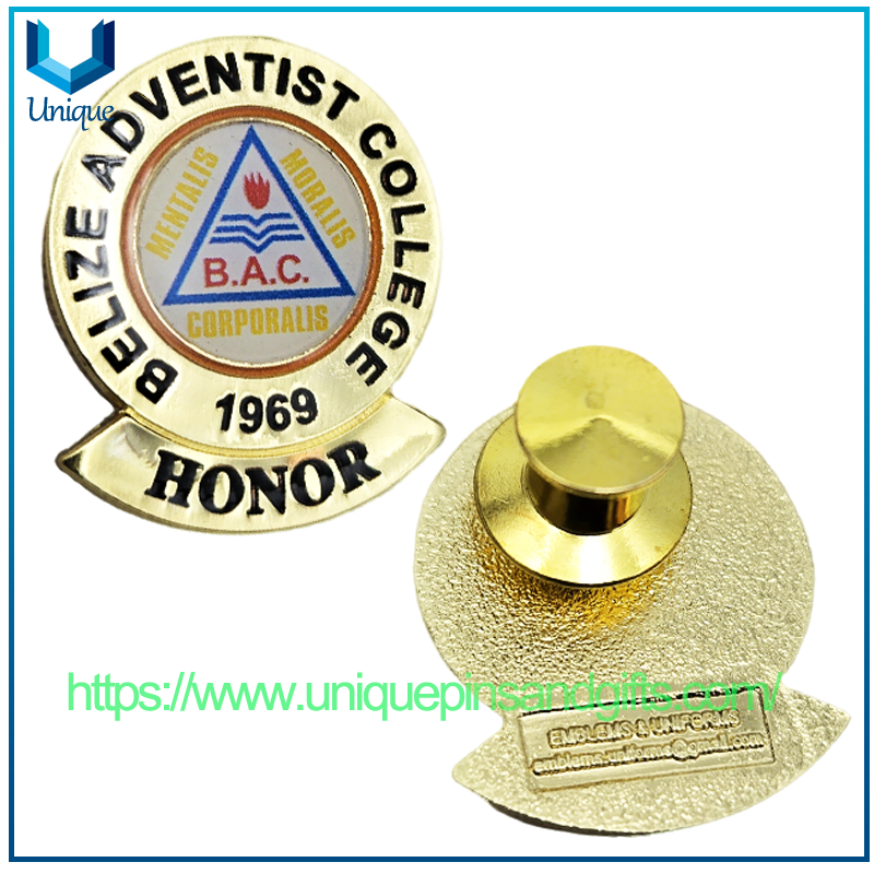 Custom 3D Metal School Brooch Lapel Pin Badge College Honor Badge SJC Nursing Badge