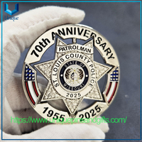 Custom Cast 3D Metal Medallion Metal Coin Souvenir Coins Shiny Gold Anniversary Patrolman Vortical Commemorative Coin