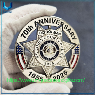 Custom Cast 3D Metal Medallion Metal Coin Souvenir Coins Shiny Gold Anniversary Patrolman Vortical Commemorative Coin