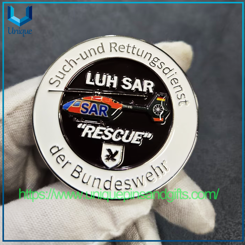 Custom Design High Quality 2.25" 3D Metal Commemorative Coins,LUH SAR RESCUE Commemorative Coins
