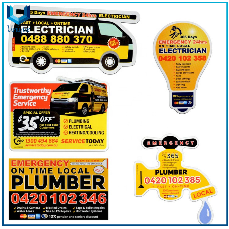 Custom Plumber Magnet Promotional gifts Business Card Paper Fridge Magnet with DL layer