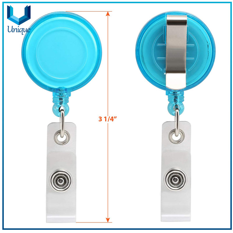 Assorted Colors Custom Packing Plastic Casing Retractable Badge Reels Carabiner Reel Clip On ID holders Keys