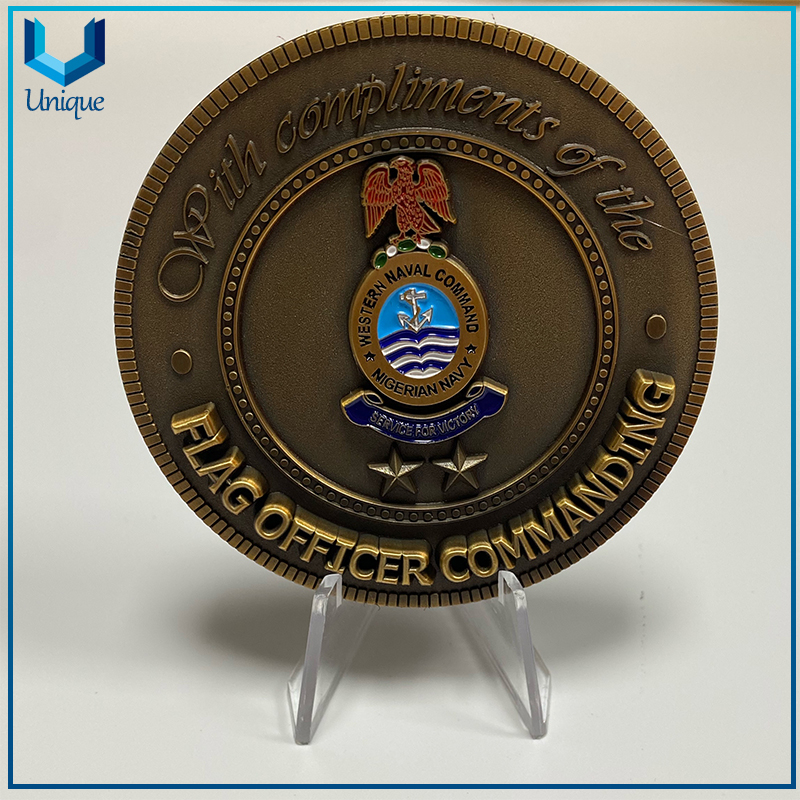 Factory wholesale Custom Design 3D 80mm diameter School Military Challenge Coin