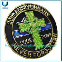 Custom Double Sided 3D Gold Plated, Cross, Shield,Challenge Coin