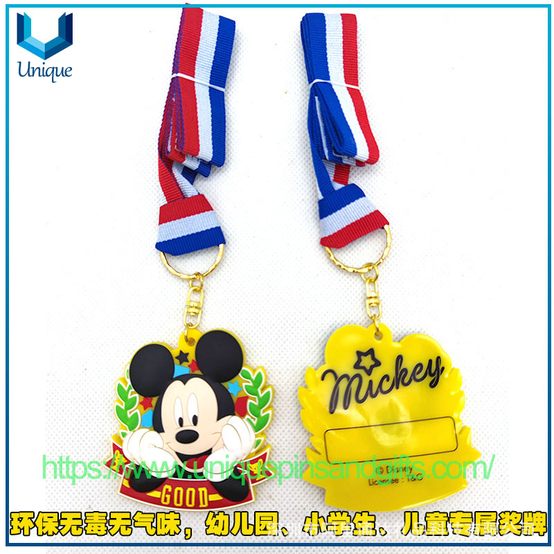 Spot-on Soft Rubber-made Children's Medal without Hurting People, Kindergarten Sports Event Medal, Cartoon-themed Children's Festival Gifts for June 1st