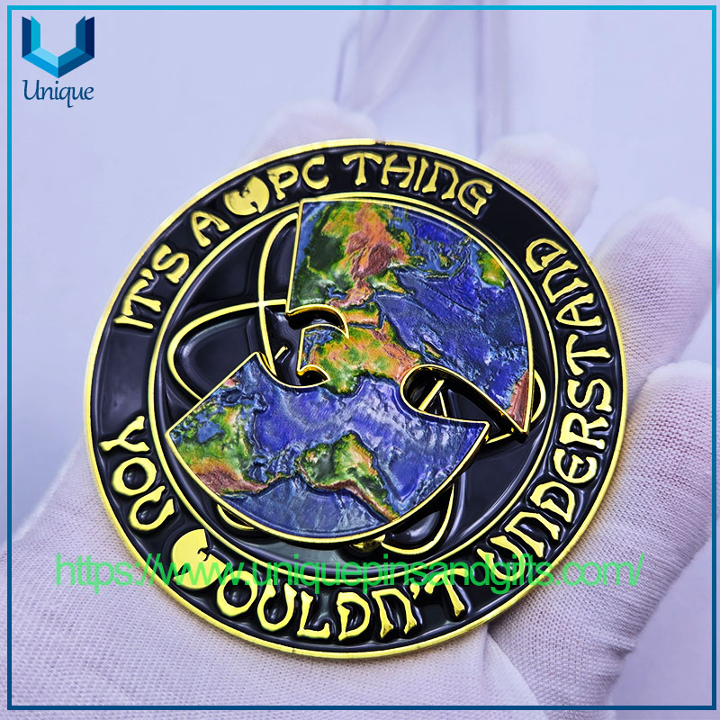 Personalized Custom Logo 3D Zinc Alloy Challenge Coin Metal WPC Commemorative Coin Spinner Coin