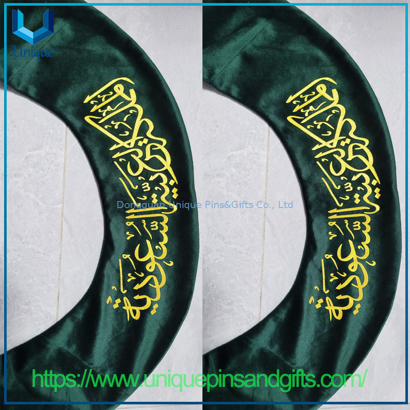 High Quality Custom Design Saudi Arabia Imitated Silk Scarf with Full Printing Logo