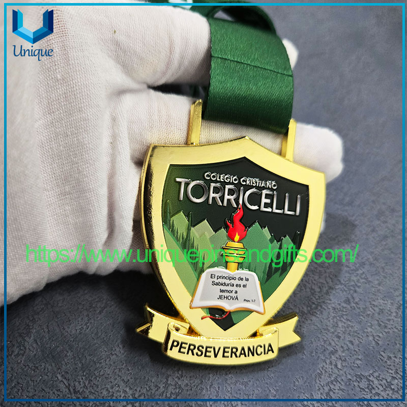 Custom Logo Unique School Sports Events Metal Award Medals with UV Printing And Ribbon