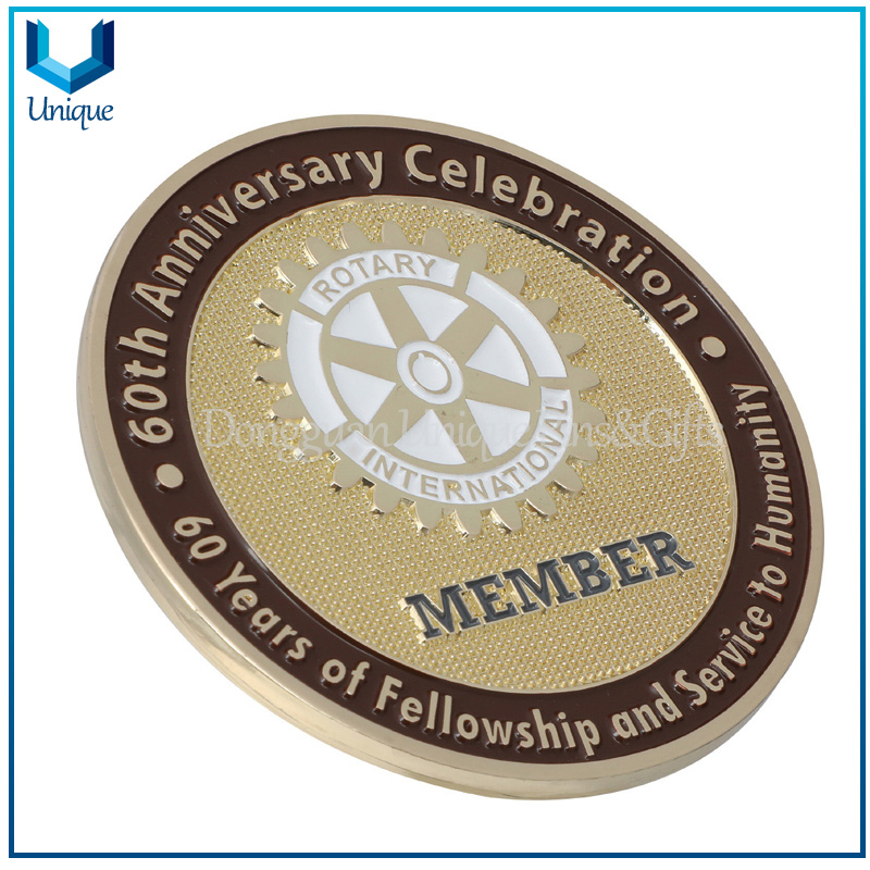 Challenge Coin Supplier Gold Medal Round Gold Mirror Coin