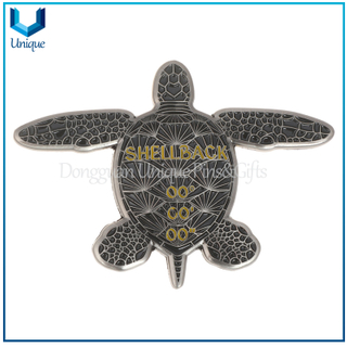 Custom 3D Shellback Turtle Coin, Black Nickel Fashion Style Commemorative Challenge Coin for Souvenir Gifts