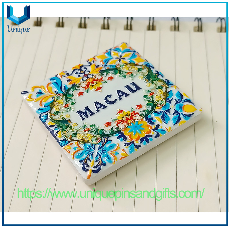 Hot Sales Portuguese-style Ceramic Magnetic Fridge Magnets Sticker with Creative Portuguese Patterns & Textured Effect for Travel Souvenir Gifts