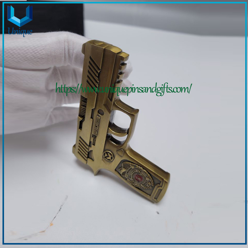 Customized Design Metal Coin Gun Mode Army Marine Souvenir Coin Police souvenirs