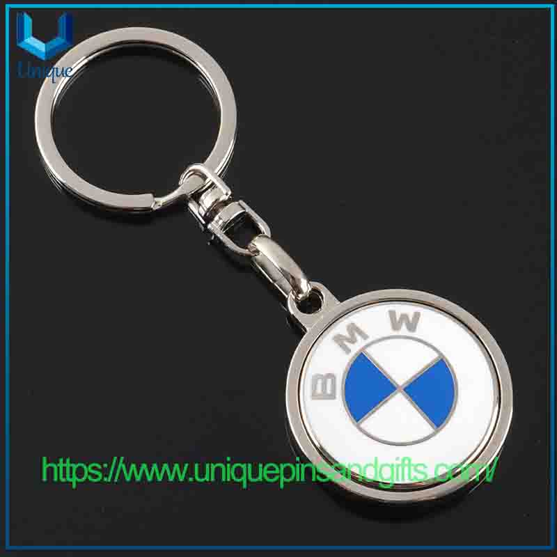 Single-sided Enamel Volkswagen Mercedes-Benz Audi Car Logo Metal Keychain, Circle Chain Link Pendants
