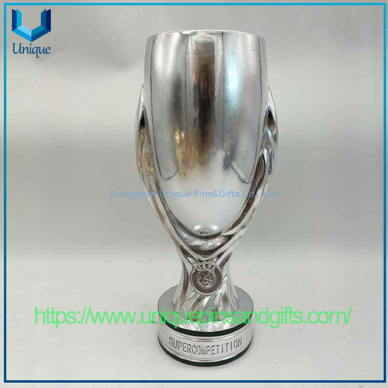 Custom Design Varisized Super Cup Football Trophy Big Decoration Plated Gold Silver Fans Souvenir Trophy