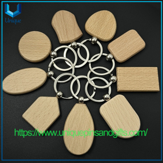 DIY Laser Engraving Character Pattern Solid Wood Keychaien