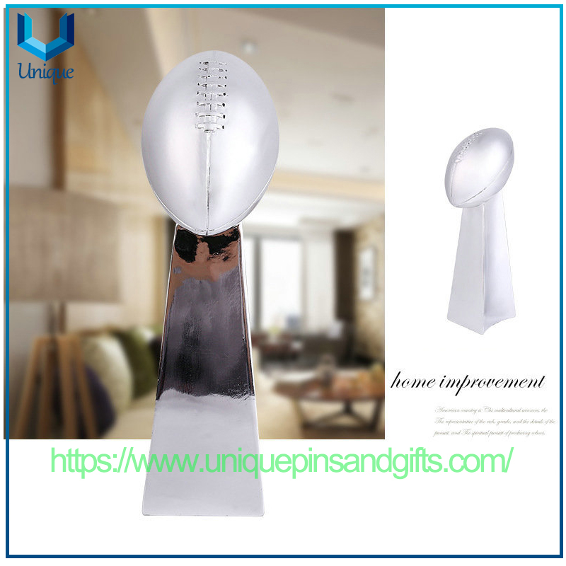 Custom Design Sports Competition Resin Trophy European Gold Plated Sports Super Trophy Study Room Living Room Decoration Rugby Trophy