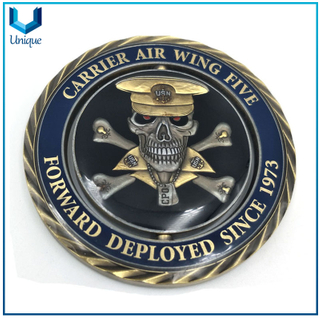 Military Coin Supply Factory,USN Coin, Antique Brass 3D Commemorative Coin, Spinning Souvenir Coin for Honor