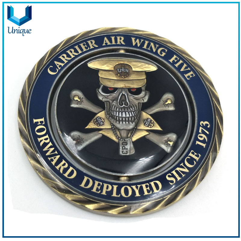 Excellence award Coin, Commande Coin, 3D diamond Edge Cutting coin,soft cloisonne Coin, Gold Military Coin