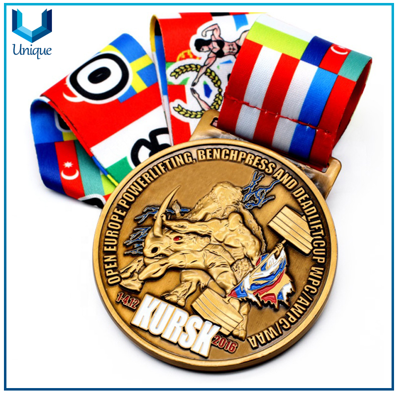 Metal Crafts Customize, Antique Brass Plating 3D 10K Marathon Running Race Sports Medal,Veteran Memorial Running Medal
