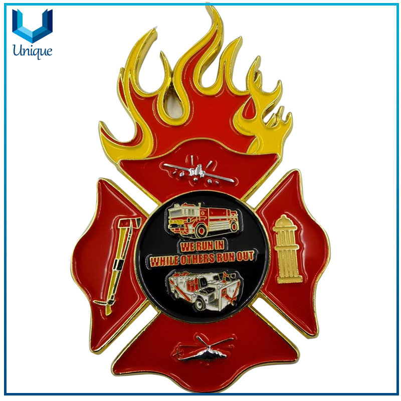 Challenge Coin Customize Factory,3D Firefighters Fire Rescue Commemorative Challenge Coin, Bulk Challenge Coin 