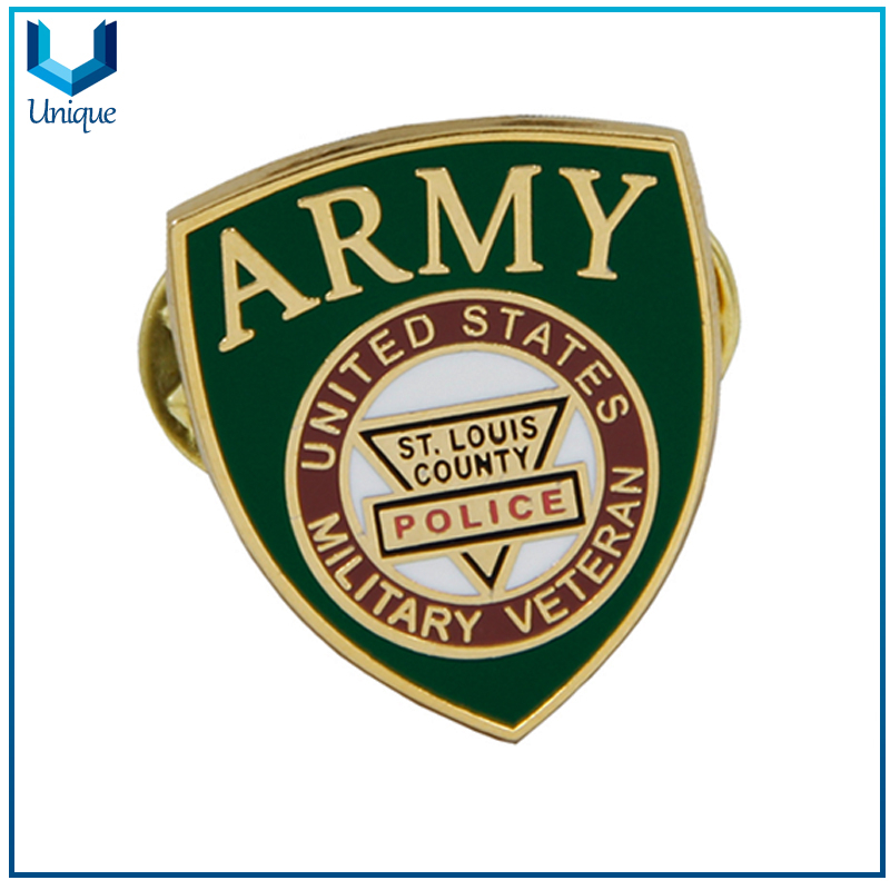 Customize Police Badge, 24 Gold Lapel Pin Badge, Police Army Metal Brooch, High Quality Hard Enamel Pin 