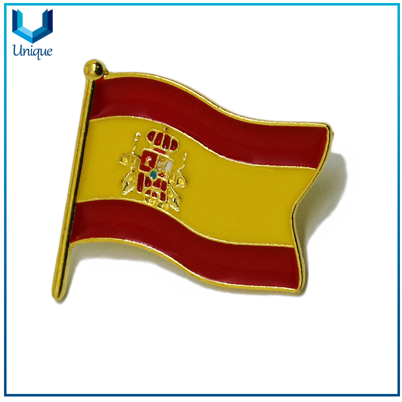 Customize Country Flag Pin, Enamel Club Flag Pin Badge, Football Team Flag Brooches,Dual Flag Lapel Pin for Promotional Gifts