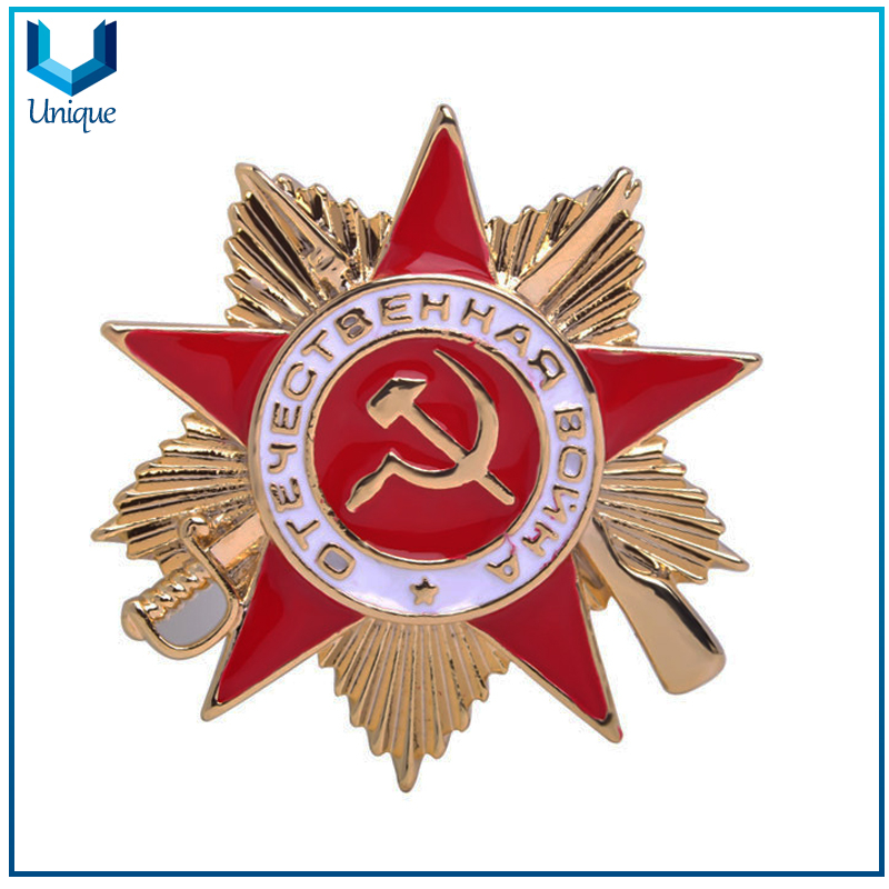 Custom Metal Crafts Factory, Fashion 3D Emblem, Button Badge for Promotional Gifts, Gold Enamel School Pin Badge