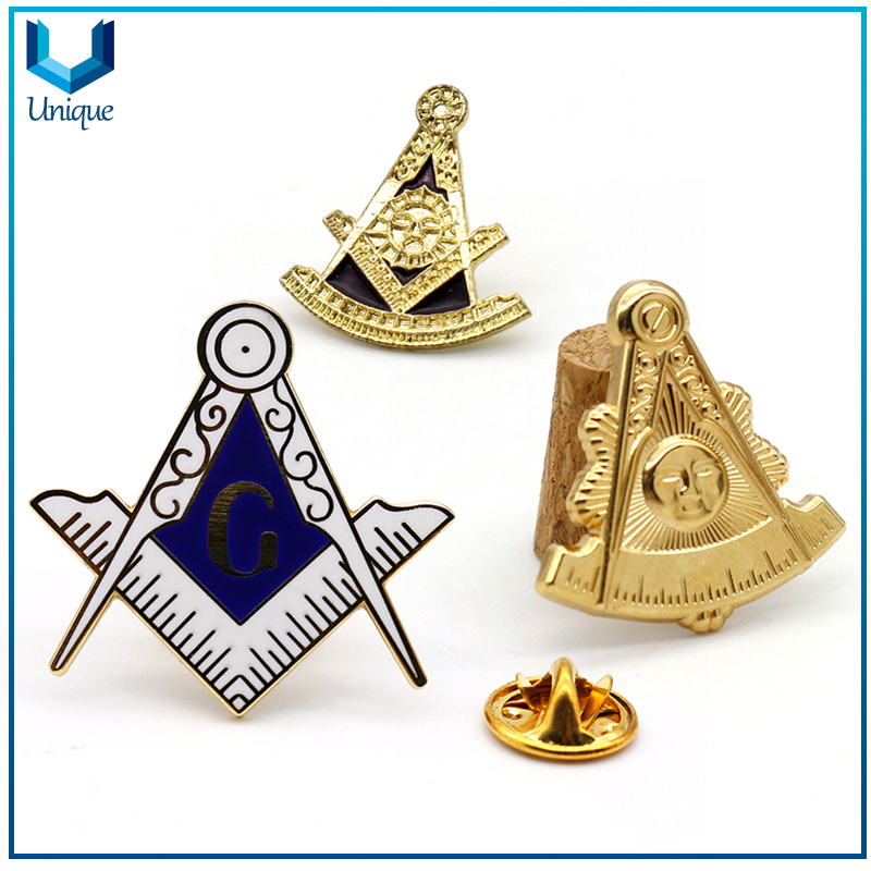 Customize Metal Badge, Cutout Lapel Pin,3D Metal Emblem, Mason Freemason Decorations Badges Custom Masonic Lapel Pin 