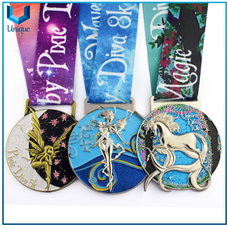 Factory Wholesale, Custom Sports Events Taekwondo Award Medal, Zinc Alloy 3D Logo Marathon Medal with Lanyard