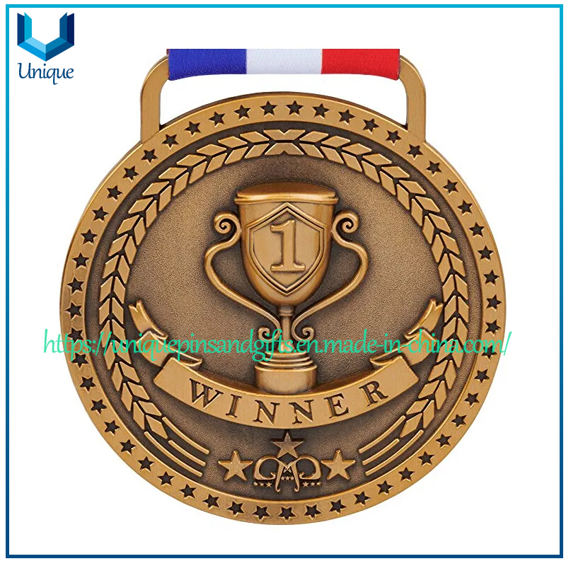 Factory Custom Design Metal Sports Running Medal, Tanzania Cycling Running Medal with Ribbon